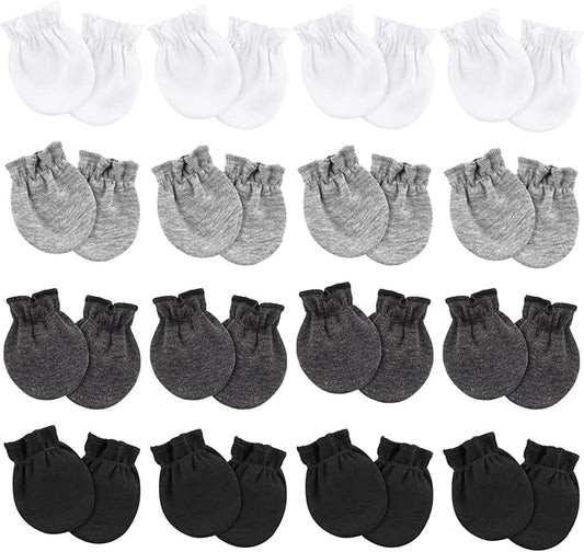 Newborn Baby Mittens No Scratch Cotton Elastic Wrist Gloves Infant Toddler Mittens for Baby Boy Girl 0-6 Months