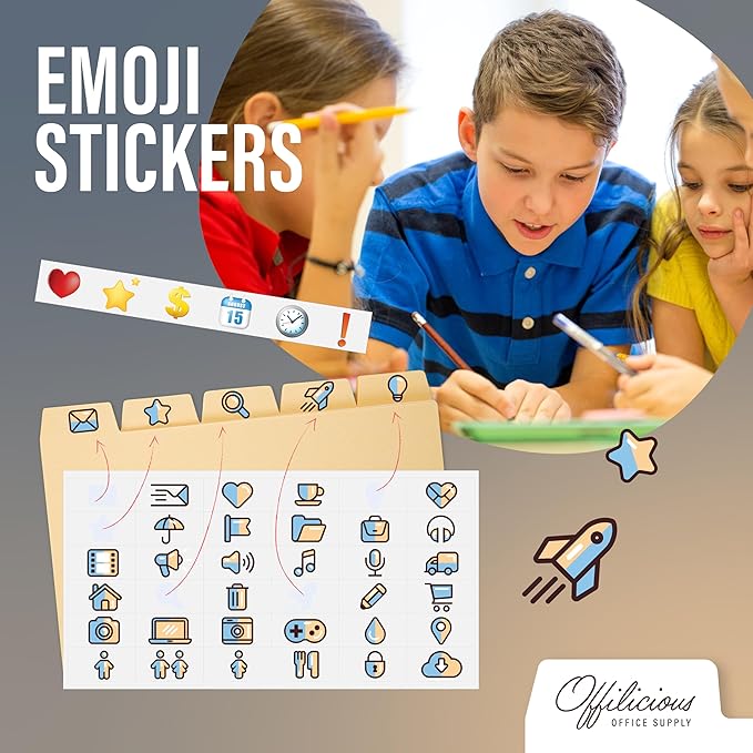 25 Heavyweight Manila Index Card Box Dividers with Tabs & 108 Stickers, Alphabetical File Dividers for 5x8 Index Card Box