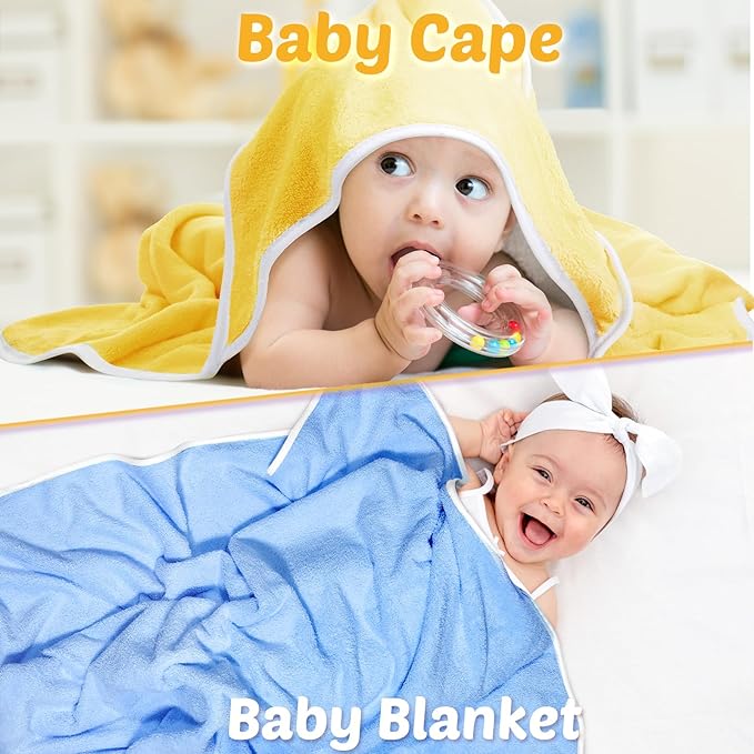 Chumia 6 Pack Baby Bath Towel Coral Fleece Soft Absorbent Newborn Hooded Towel for Kid 30 x 30 Inch Toddler Bath Blanket for Babies Infant Shower Gift(Rich Color)