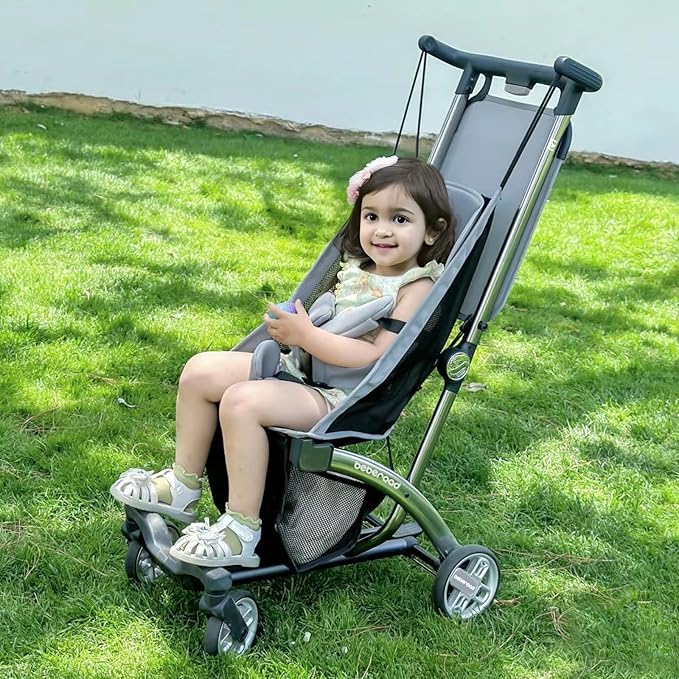 Beberoad Love R1 Auto-Folding Ultra Lightweight Travel Stroller for Airplane, Small Compact Strollers for Babies and Toddlers Aged 6-36 Months, Only 11.5 lbs, Can Combine into a Double Stroller, Gray