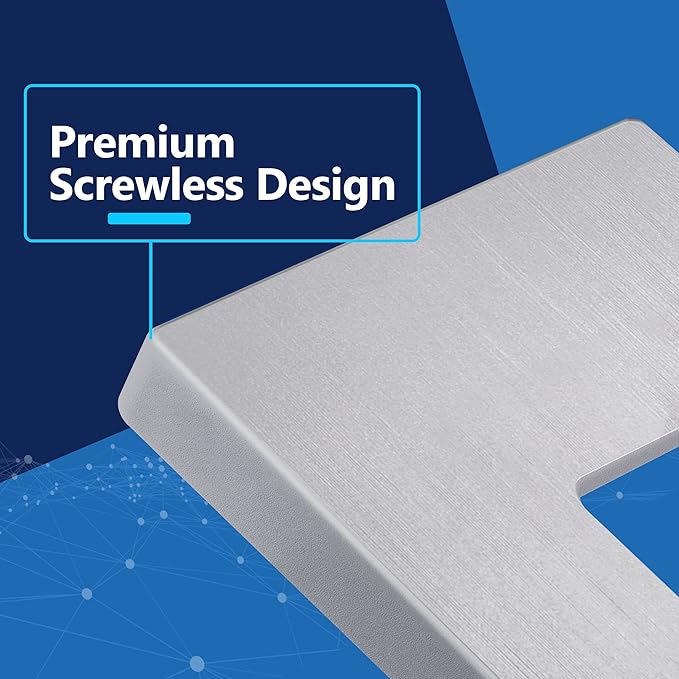 LIDER Brushed Finish Decorator Switch Cover, Screwless Wall Plate, Mid-Size 1-Gang 4.88" x 3.11", Unbreakable Polycarbonate Thermoplastic, UL Listed, LSWP-31M-BSV, Brushed Silver