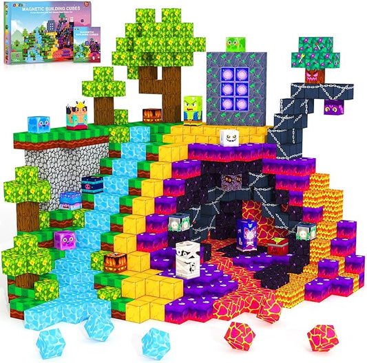 150PCS Magnetic Blocks, Magnetic Tiles Building Sensory Montessori Toys & Games for 3 4 5 6 7 8 9 10 11 12 13 Year Old Boys Girls Halloween Christmas Birthday Gifts