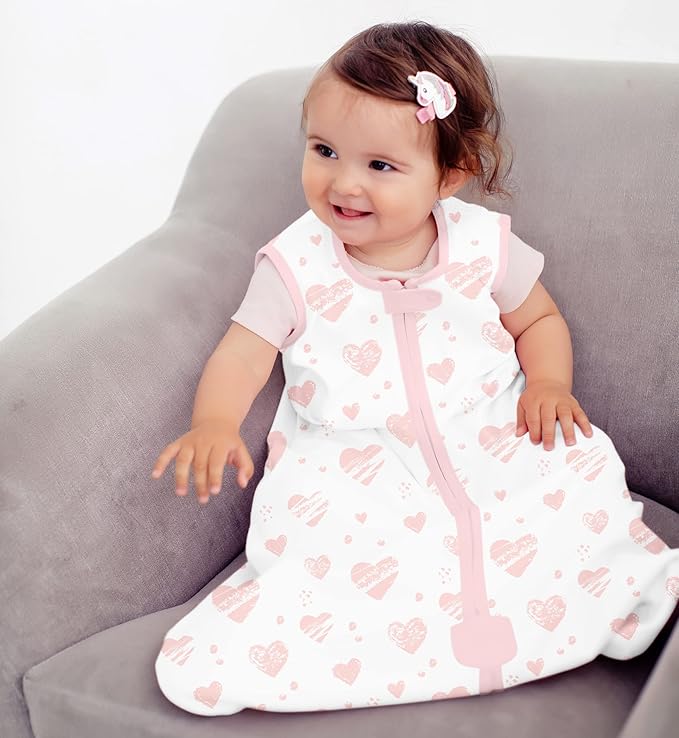 Mama Cheetah Baby Sleep Sack 0.5 TOG, Organic Cotton Baby Wearable Blanket with Two-Way Zipper, Swaddle Transition Baby Sleeping Bag for Newborn Infant Toddler Boy Girl, 6-12 Months