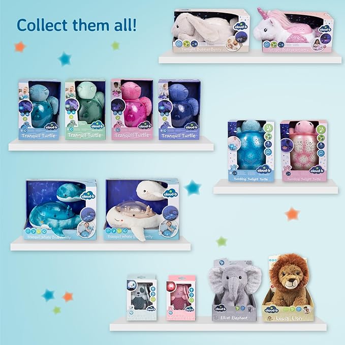 Cloud b LoveLight Buddies Sound Machine with White Noise, Soothing Lullabies & Gentle Nightlight | Voice Recorder | USB Rechargeable | Adjustable Settings & Auto-Shutoff | Lily The Unicorn