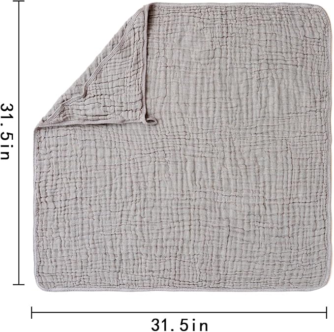 Muslin Hooded Baby Towels,2 Pack Baby Bath Towels,Large 31.5x31.5Inch,Hooded Towels for Baby and Infant,Soft&Absorbent(Brown and Bears)