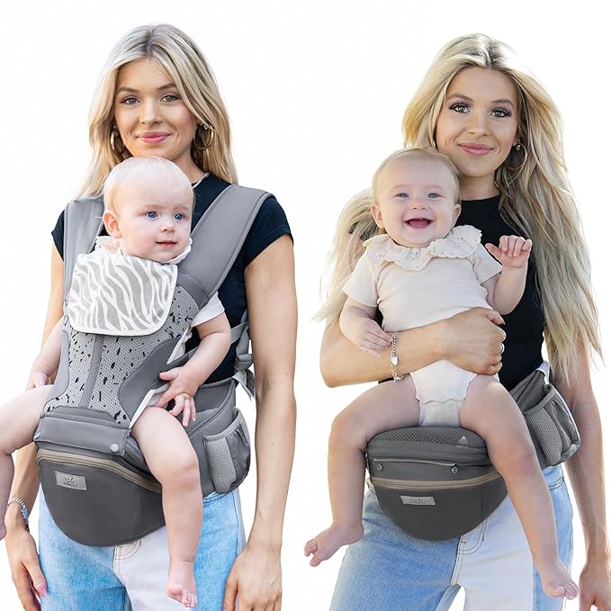 MOMTORY StowNGO Pro Baby Carrier, Safety-Certified 6-in-1 Baby Carrier Newborn to Toddler, Detachable Baby Holder Carrier with Hip Seat, Ergonomic Cozy Baby Front and Back Carrier for 7-50lbs