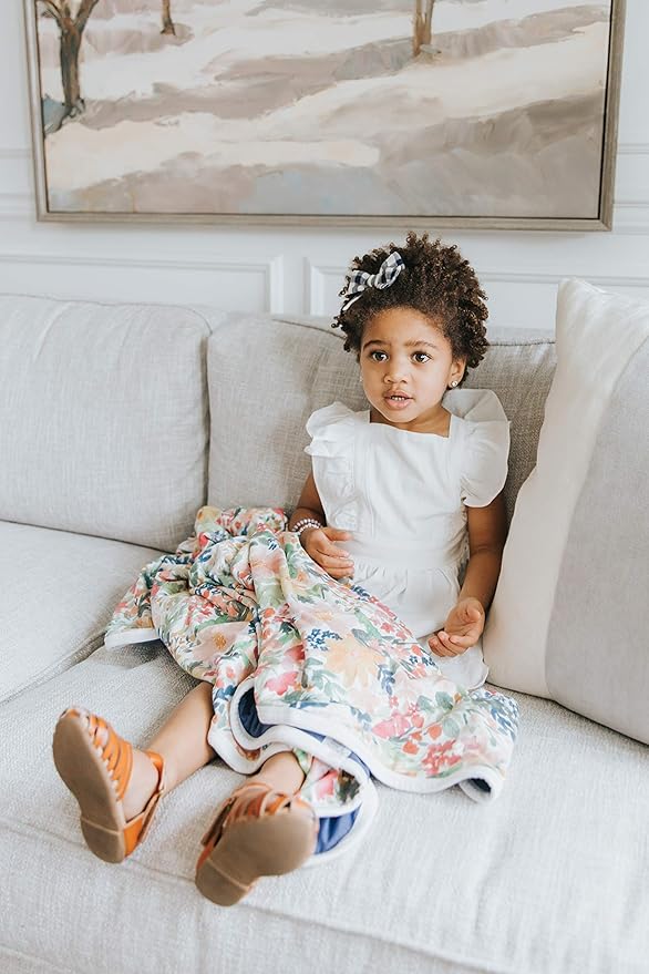 Copper Pearl Three-Layer Baby Blanket: Soft Baby Quilts for Boys and Girls | Breathable, Cozy, Toddler Blanket | Baby Quilt for Newborns | 46x46 Premium Polyester/Rayon | Lark