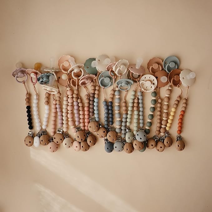 mushie 100% Silicone Baby Pacifier Clip BPA Free | Eva (Dried Thyme)