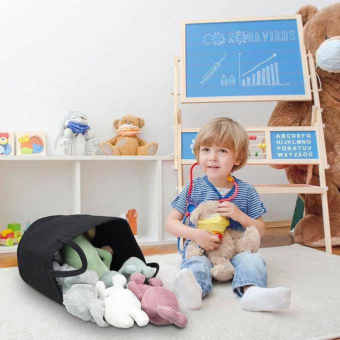 Black Cotton Rope Laundry Basket Hamper for Clothes Woven Storage Basket for Living Room Bedroom Boho Tall Rope Baskets for Blanket Toys Pillow Towels Baby Nursery Hamper Bin Large