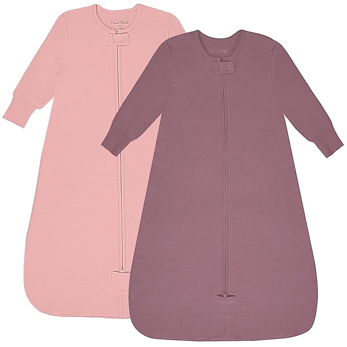 Mama Cheetah Baby Sleep Sack with Sleeves, 0.5 TOG Organic Cotton Wearable Blanket and Two-Way Zipper, Swaddle Transition Long Sleeve Sleeping Bag for Newborn Infant Toddler, 0-6 Months