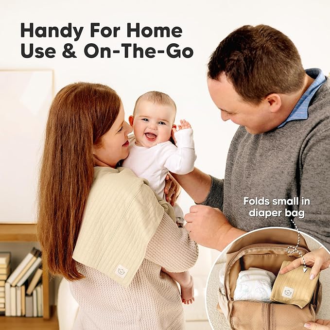 KeaBabies Organic Cotton Burp Cloths Baby Girl, Boy - 6-Pack Large Burping Clothes for Babies, Spit Up Rags, Super Soft & Absorbent Newborn Wash Towels, Gender Neutral, Non-Shrink (Stria, Terracotta)