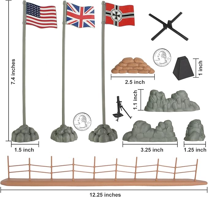 BMC WW2 D-Day Plastic Army Men - Invasion of Normandy 114pc Boxed Playset