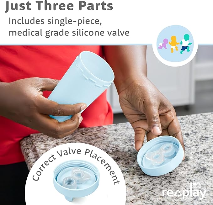 Re-Play Spill-Proof Sippy Cups - Reusable 10 Oz Set of 6, Dishwasher & Microwave Safe, Made in USA, Meadow