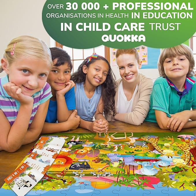 QUOKKA Search and Find Puzzles for Kids Ages 4-6 - Riddle Kids Puzzles 6-8 Years Old - 70 Unique Pcs - 20 Illustrated Guessing Cards - Engaging Children Themes - Africa Puzzle Gift for Toddlers 3-5