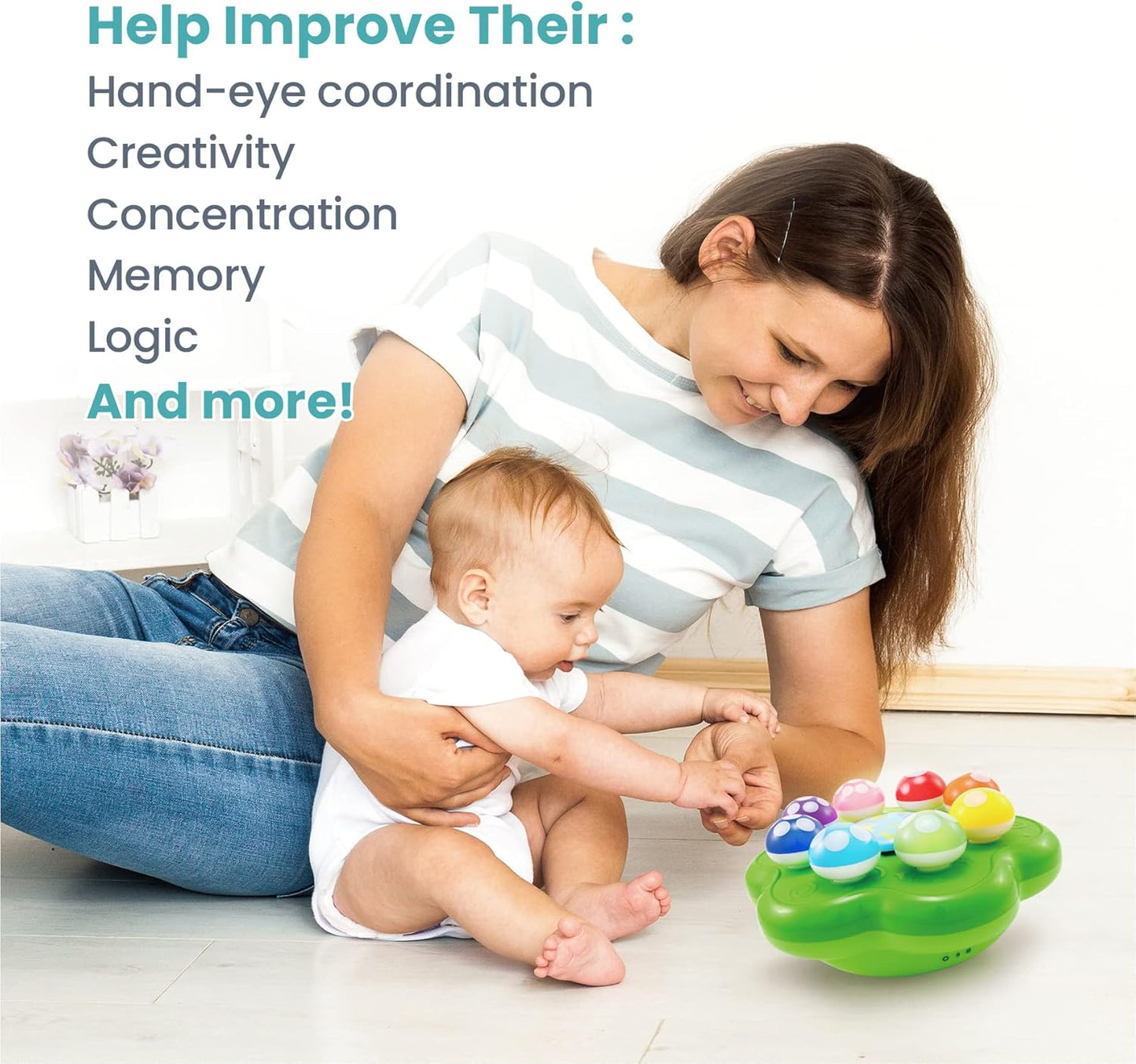 BEST LEARNING Mushroom Garden - Interactive Educational Light-Up Toddler Toys for 1 to 3 Years Old Toddlers - Colors, Numbers, Games & Music for Kids - Ideal Baby Toy Birthday Gift