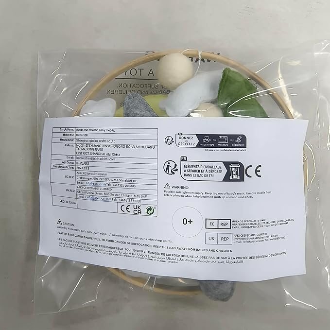 Moon Baby Mobile for Crib, Felt Baby Crib Mobile for Boys Girls, Baby Mobile for 0-5 Months,Nursery Decor Theme for Infant Bedroom Hanging(Mountain Cloud Mobile Hanger)