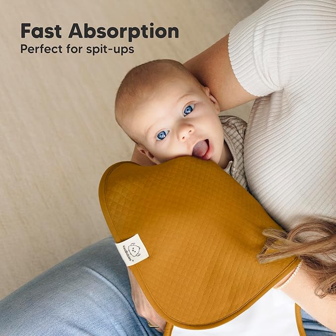 KeaBabies 5-Pack Organic Burp Cloths Baby Girl, Boy - Extra Large, Absorbent Baby Burp Cloths, Soft Burping Cloths for Babies, Newborn Burp Clothes, Cotton Burp Rags, Thick Burp Cloth (Phase/Quin)