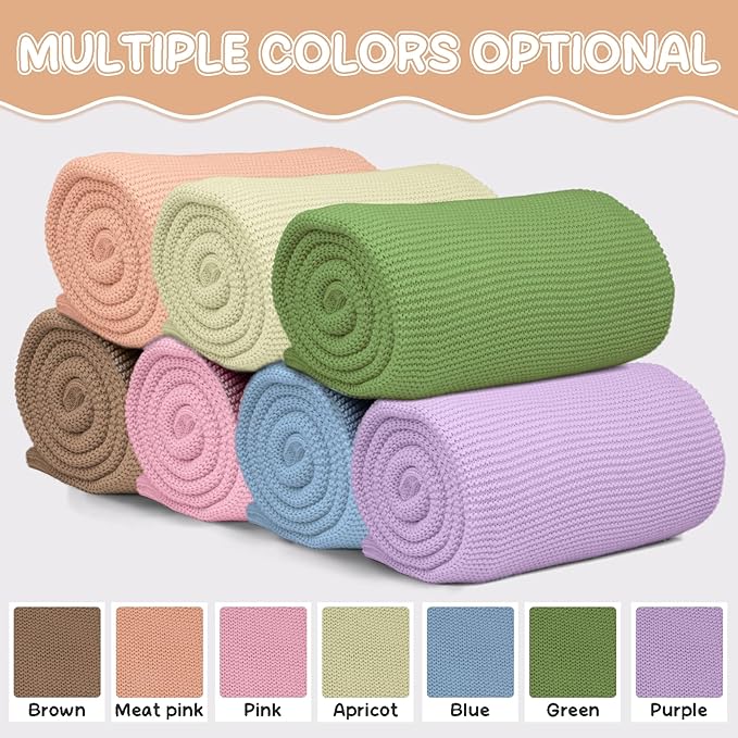 Personalized Baby Blanket, Embroidered Name, 100% Cotton Handmade Custom Blanket, 350GSM Knit Blankets, Newborn Boy Or Girl Baby Gift