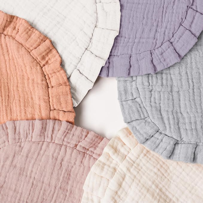 Baby Muslin Bibs Bandana Drool Bibs for Unisex Boys & Girls, Soft and Absorbent Cotton Teething Drooling Bib Set for Newborn Toddler