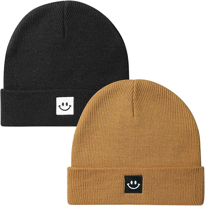 2Pack Baby Beanie Knit Toddler Hat for Girls Boys 0-8 Years