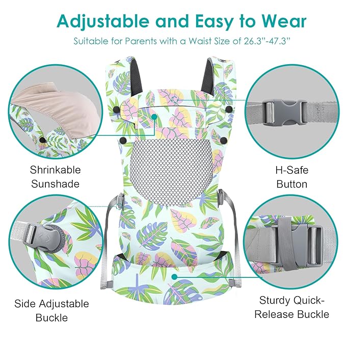 Infant Baby Front Carrier, Toddler Body Carrier, 7-66 Lbs Ergonomic Design, Lumbar Support, Lightweight Baby Chest Carriers (3-36 Months)