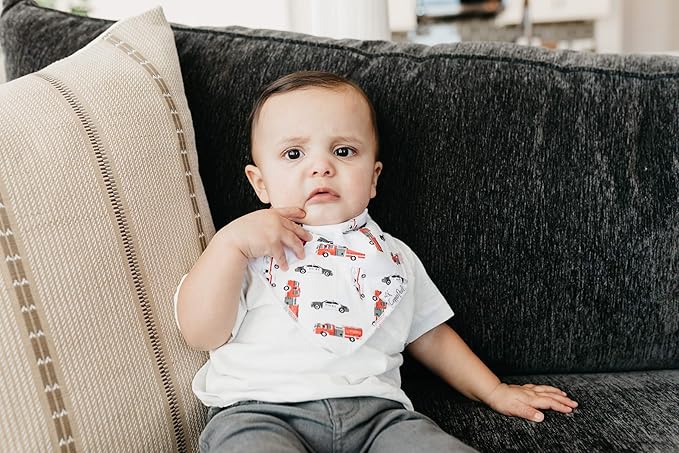 Copper Pearl 4 Pack Soft Cotton Baby Bibs for Drooling and Teething, Absorbent Drool Bibs for Baby Girl and Boy, Adjustable to Fit Newborns to Toddlers, Tons of Styles (Nash)