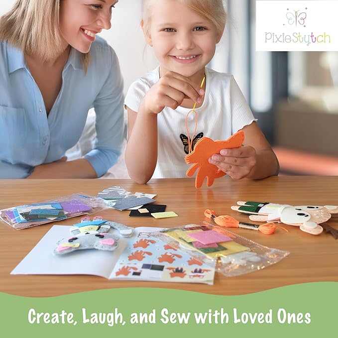 Sewing Kit for Kids - Sew & Create 6 Adorable Stuffed Animal Projects - Fun DIY Craft Set for Ages 6 and up - Educational & Creative Sewing Kit for Girls & Boys - Gift for Young Crafters
