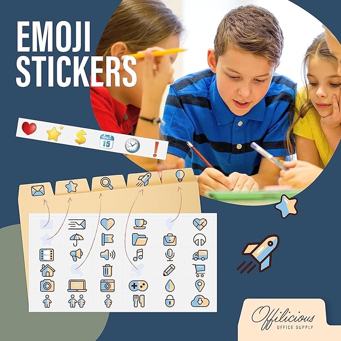 25 Heavyweight Manila Index Card Box Dividers - 3x5 with Tabs & 108 Stickers, Monthly & Recipe Guides, Greeting Card Dividers