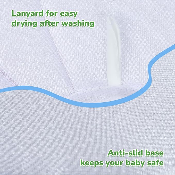 Baby Bath Pad for Infant Bathtub Sink, Non-Slip Flower Bathtub for Infants 0-6 Months, Soft Baby Sink Bath Cushion for Babies Bath Time, Newborns Bath Essentials Must Haves-Turtle