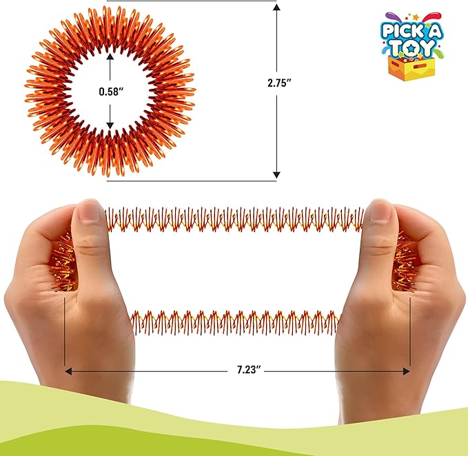 Fidget Sensory Toys Set, 3 Acupressure Fidgets Quiet Metal Bracelets for Boys and Girls, Children 5+, Perfect for School Sensory Desk Games