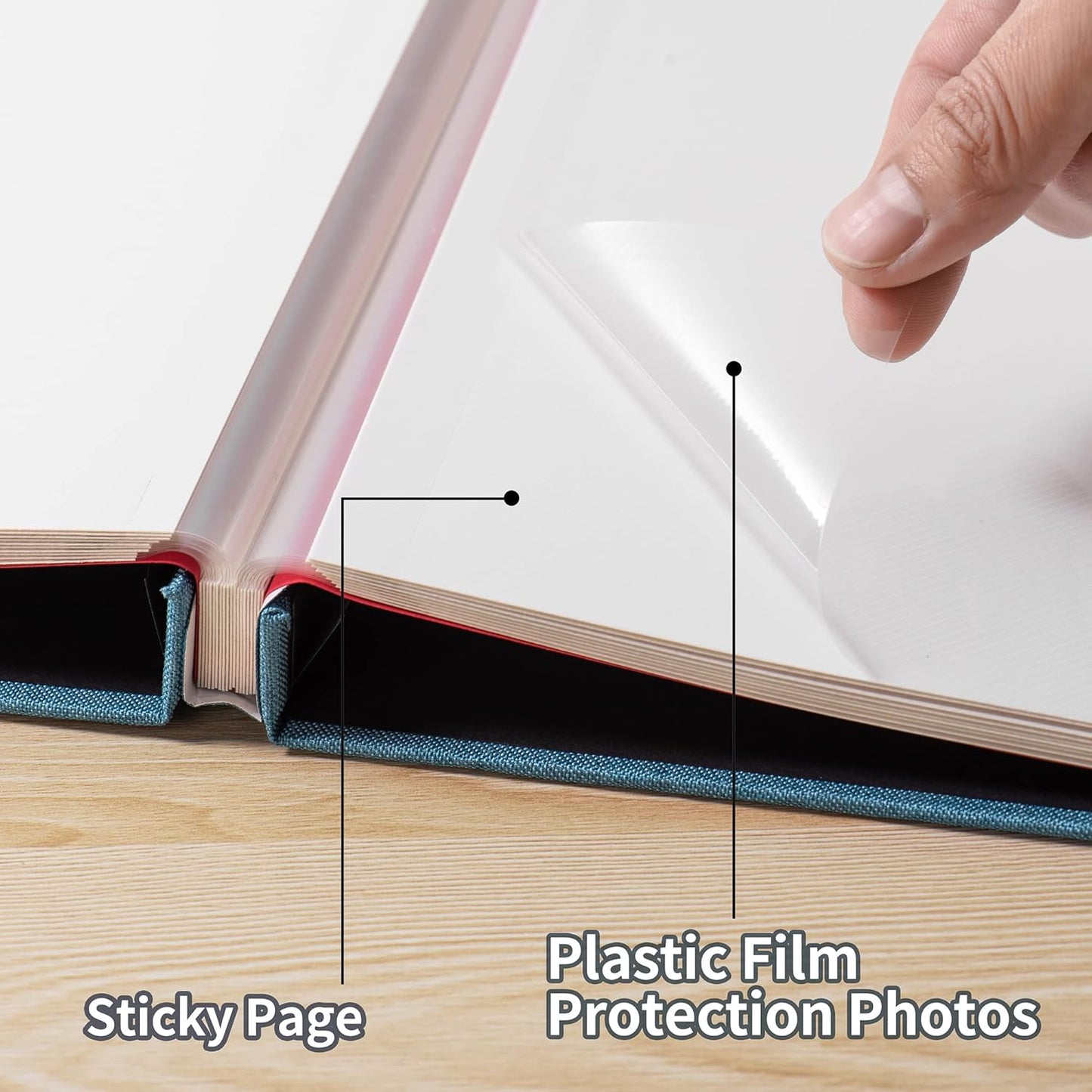 Photo Album Self Adhesive Scrapbook Album for 4Ã—6 Pictures DIY Magnetic Linen Cover Album 30 Blank Pages Great Gift for Family, Wedding, Birthday, Christmas, Anniversary(Sky Blue)