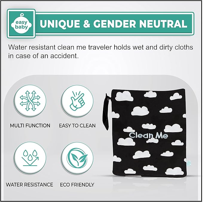 Easy Baby - Diaper, Bottle, and Supplies - Organizer Pouches and Changing Pad - Change, Feed, Dress, and Clean Me (8 Pack Brooklyn) | Organizing Packing Tote Cubes for Baby Items