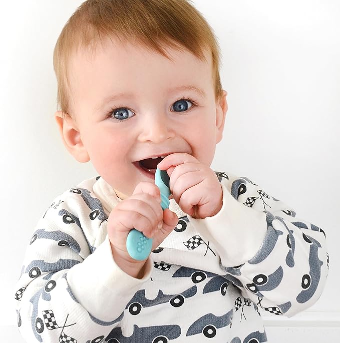 PrimaStella Silicone Chew Spoon Set for Babies and Toddlers | Safety Tested | BPA Free | Microwave, Dishwasher and Freezer Safe