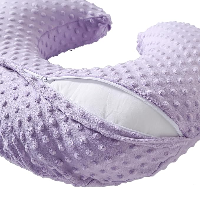 Nursing Pillow and Positioner for Breastfeeding, Ultra Soft Baby Breastfeeding Pillows for More Support for Mom and Baby, with Premium Removable Cover (Orchid Petal)