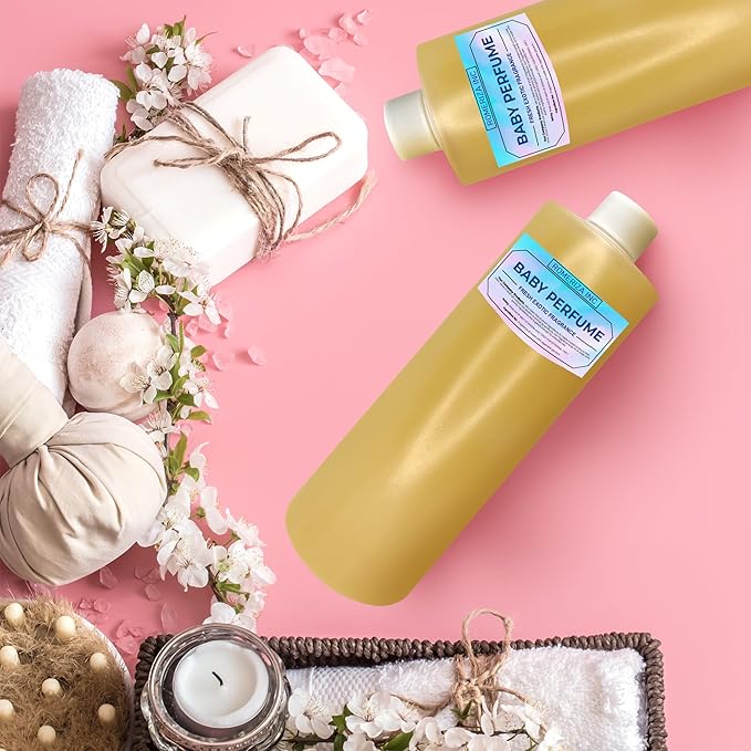 Baby Essential Fragrance Body Oil – Luxury Unisex Baby Oil Perfume with Long Lasting Baby Powder Scent – Soft Baby Smell, Uncut Perfume Oil,Scented Body Oil for Women & Men – 16 Fl Oz