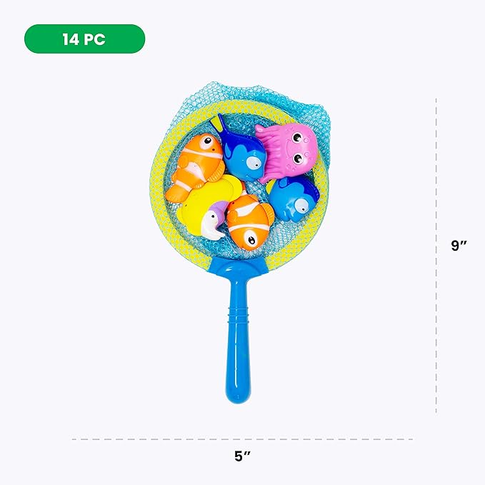 Boley Dive & Grab Fishing Game Set - 14 Pc Sinking Swimming Pool Toys for Kids - Water Games & Bath Toys for Toddlers
