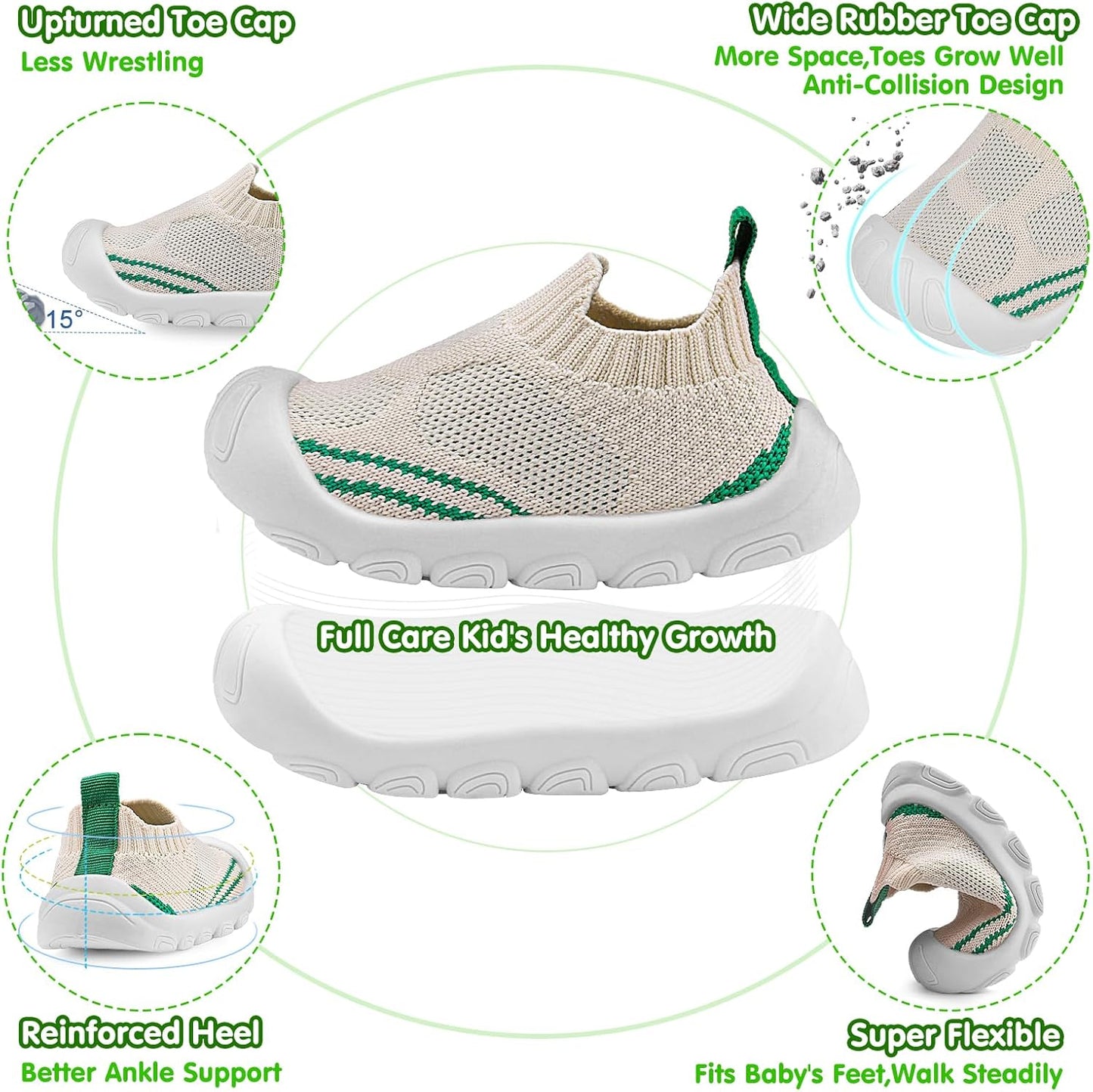 Charrost Toddler Baby Girl Boy First Walking Shoes Checkered Sneakers Sizes 3/4/5/6/7/8T. Soft, Cute,Flexible for First Walkers. Non-Slip, Slip On, Wide Toe Box Indoors Outdoors