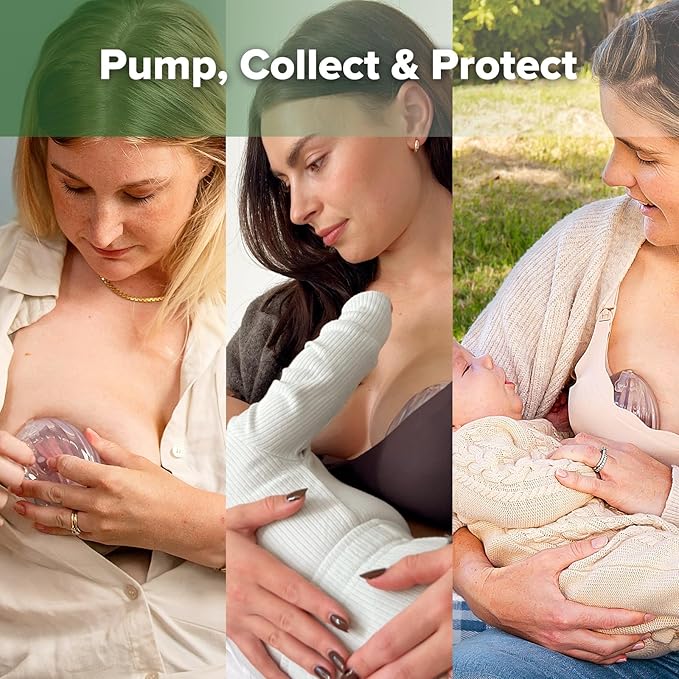 haakaa Wearable Silicone Breast Pump with Steriliser Bag, 2-in-1 Hands-Free Passive Breast Milk Catcher for Nursing Mom, Breastfeeding Essentials, 75ml Shell Pump & 750ml Steriliser Bag - Frosted