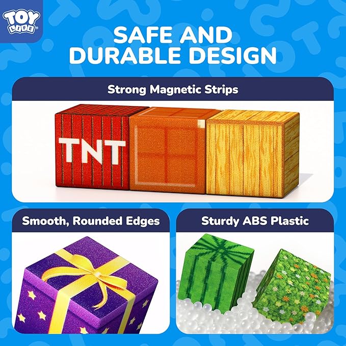 Magnetic Blocks, 108 Pcs Build Mine World Magnet Building Blocks Set for Kids Age 3+ Year Old Boys Girls, Magnetic Construction Building Toy for Toddler