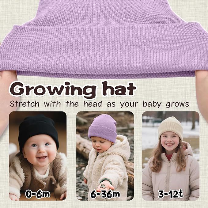 ZOORON Toddler Beanie Baby Beanies for Boys Girls Kids Winter Hats Children Knit Warm Caps 0-12years