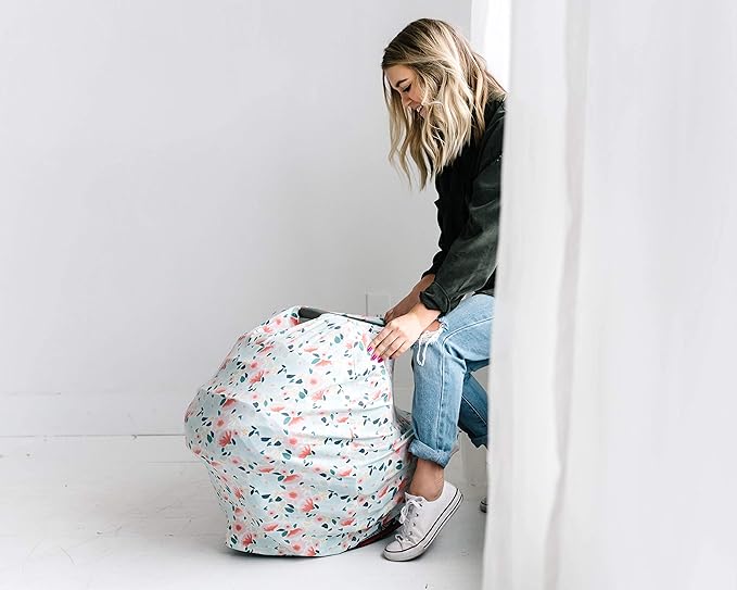 Copper Pearl Multi-Use Cover: Car Seat Covers, Nursing Cover, and Stroller Cover for Sun - Stretchy Fabric, All-Season Use, Stylish Designs, Easy Access for Moms - Leilani