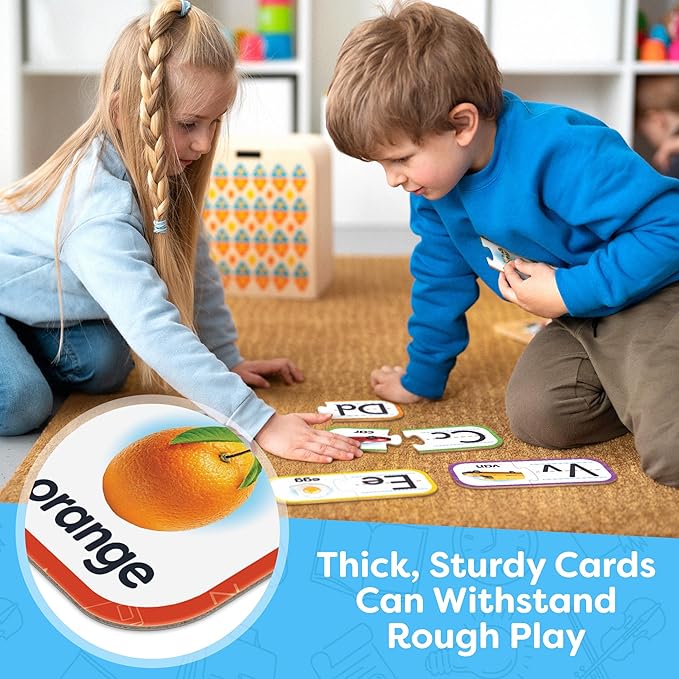 Alphabet Puzzle Games for Kindergarten - 26 Pairs Self-Correcting ABC Puzzle Alphabet Learning Toys Matching Game - ABC Learning for Toddlers Letters Matching Game Preschool Educational Toys