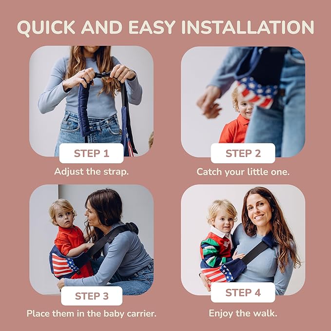 Ergonomic Lightweight Adjustable Toddler Sling Baby Carrier with Zipper Pockets Shoulder Padding Anti Slip Support for Travel Loving Dads and First Time Moms from 9 Months to 4 Years