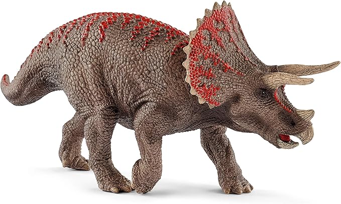 Schleich Dinosaurs - 4" Realistic Triceratops Dinosaur Figure - Educational Jurassic Dino Toy Figurine for Boys and Girls - Durable Montessori Educational Animal Toy for Kids Ages 4+ | 15000