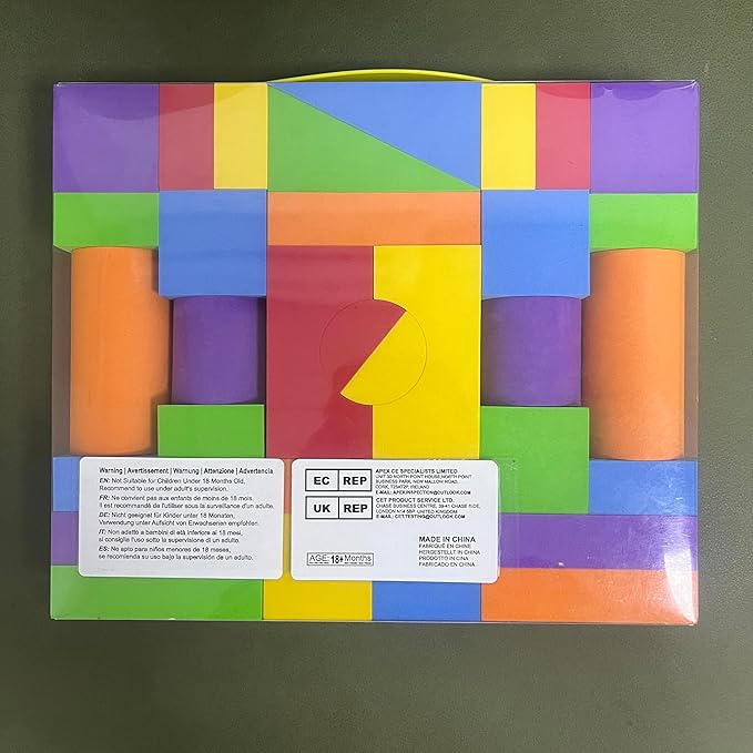 Large Building Blocks for Toddlers 3-5, Big Foam Building Blocks, Baby Bath Toys, Soft Stacking Blocks Set, Montessori & Sensory Learning Toys for 3+ Years Old Boys & Girls (36PCS)