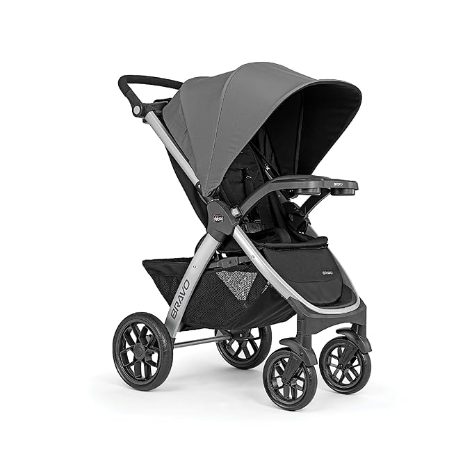 Chicco Bravo 3-in-1 Trio Travel System, Bravo Quick-Fold Stroller with KeyFit 30 Infant Car Seat and Base, Car Seat and Stroller Combo | Calla/Grey