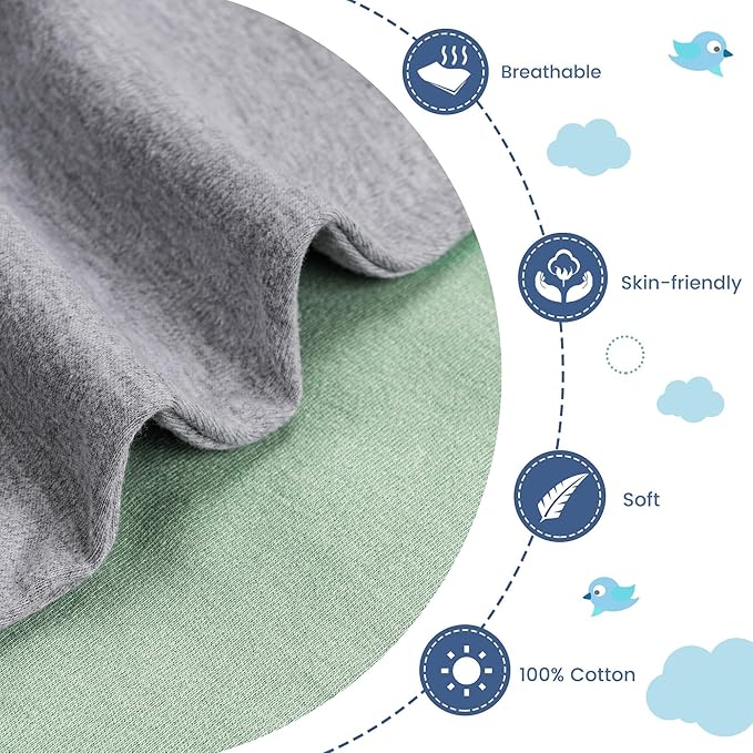 ZIGJOY Shark-Fin Transition Swaddle - 1.0 Tog Baby Sleep Sack Soft Cotton Transitional Swaddle Baby Wearable Blanket