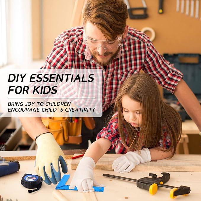 12-Piece Kids Tool Set with Tool Storage Bag, Junior Real Hand Tool Kit for Boys & Girls, Children Learning Tools for DIY Building and Woodworking, Age 8+