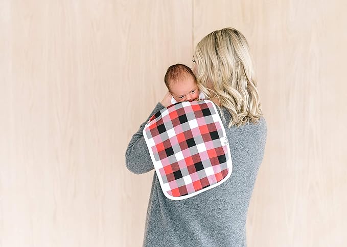 Copper Pearl Premium Baby Burp Cloths - 3-Pack Large Cotton Burp Cloths, Extra Soft Spit Up Rags with 3 Absorbent Layers, Perfect for Baby Boy Gifts (21" x 10" Size, Lumberjack Set)