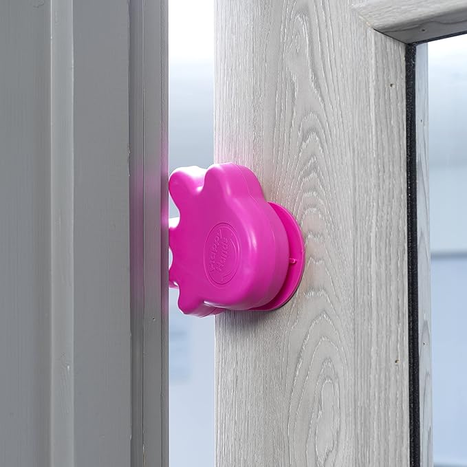 Happy Hands Anti Slam Child Door Safety Finger Trap Stoppers - 2 Pack … (Pink)